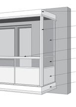 použití výplně 4 mm) zaměření a montáž zajištěna proškolenými firmami konstrukce zábradlí posuzována statikem připravenost na dodatečné zasklení Detail vynesení zábradlí Oplechování hliníkový