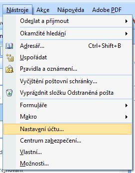 4.1.2. Outlook Pro nastavení programu Microsoft Outlook k odesílání pošty spusťte program Microsoft Outlook.