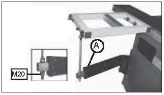 12.2.2 Assembly sliding table-fixing and handle Screw the sliding table fixation A visible with the included M12 nut, as in the following image.