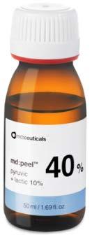 POSTUP OŠETŘENÍ md:complex TM + md:peel TM PEELING SE SYNERGICKÝMI ÚČINKY md:complex TM melanoceuticals + md:peeltm azelaic 17% + salicylic 20% Účinné ošetření hyperpigmentací.