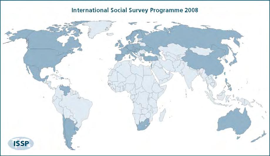 3.12.8. Mezinárodní program sociálního výzkumu ISSP ISSP (International Social Survey Programme) je dlouhodobý mezinárodní program výzkumných sociologických šetření, který byl zahájen v roce 1984.