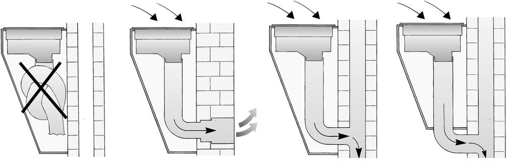 Před montáží Provoz s odvětráváním Odvětrávání je vedeno větrací šachtou vzhůru, nebo přímo vnější stěnou ven.