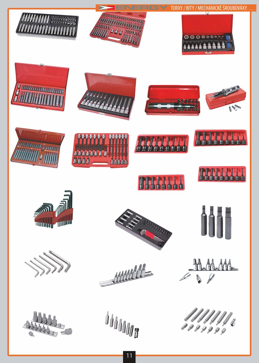 NE00334 SADA KONCOVEK /Spline/Hex/Torx/ 60 ks NE00339 SADA BITŮ 75 KS - Bity RIBE (30 mm & 75 mm) : R5, R6, R7, R8, R9, R10,R12,R14 - Bity SPLINE (30 mm & 75 mm) : M5, M6, M8, M10, M12 -Imbusy (30 mm