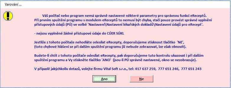 Nutnost mít modul elektronického podpisu Pro správnou funkci odesílání ereceptů je nutno mít modul pro elektronické podpisování.