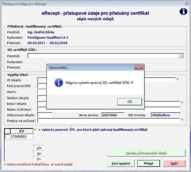 Pracoviště s více lékaři a více ZZ Na pracoviště s více lékaři a více ZZ se výběr kvalifikovaného certifikátu nemění. Přihlašovací hlášení jsou stejná jako v předchozím bodě.