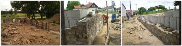 Firma Hodboď Český Krumlov zajišťuje veškeré zednické práce, výstavbu základů a pak kamenného soklu.