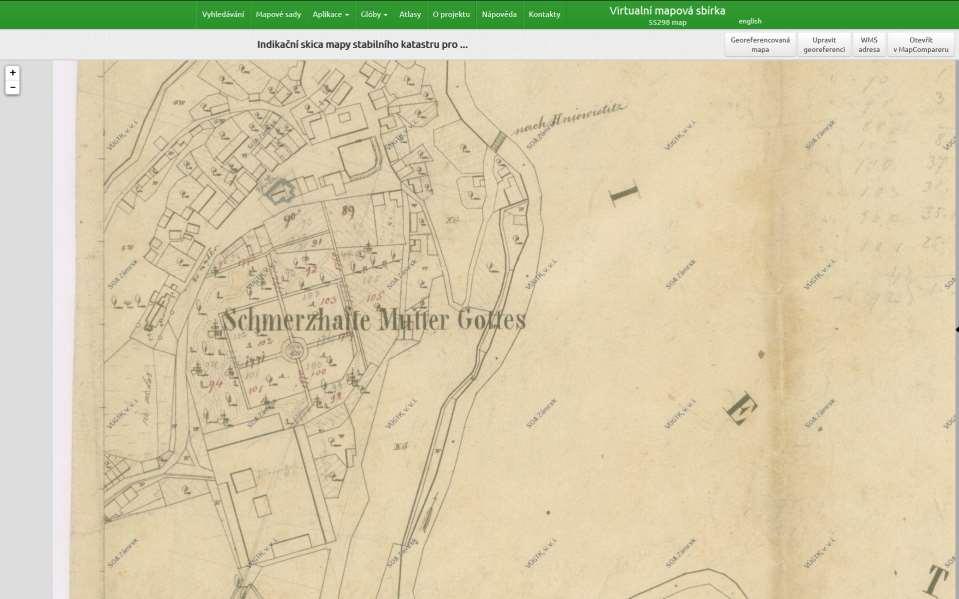 1839 - Indikační skica mapy stabilního katastru pro