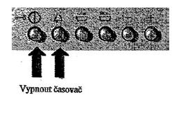 Na časovém displeji se zobrazí následuje hlášení Zapnuto On Elektronické ovládání bude v ten okamžik blokované.