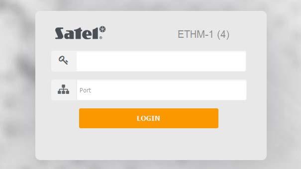SATEL ETHM-1 Plus 29 Obr. 18. Web prohlížeč: přihlašovací stránka. 4. Klikněte na tlačítko LOGIN. 5.