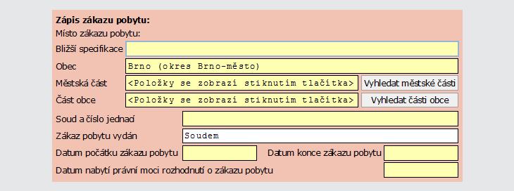 V obou případech je nejdříve nezbytné zvolit Vyhledat městské části nebo Vyhledat části obce a až