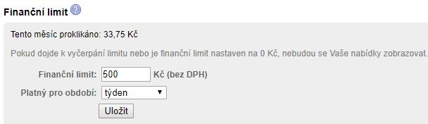 5. Mám nastaveno upozornění na docházející kredit v peněžence Seznamu V peněžence Seznamu lze nastavit upozornění na vyčerpaný nebo docházející kredit. (https://klient.seznam.