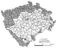 Příklad Čechy 1907: 75 českých volebních obvodů 55 německých