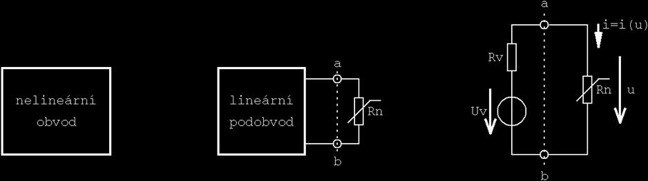 odpor R N lineární část nahradíme Théveninovým