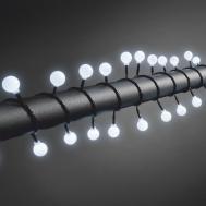 LED guličky 10mm, čierny kábel 4,8W, trafo g:5 h:0,08 i:6,32 m Červené