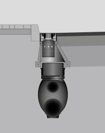 Uliční vpust a zároveň kontrolní šachta Plochá a kompaktní konstrukce základního tělesa šachty umožňuje optimální použití také jako kontrolní šachty kombinované s uliční vpustí.