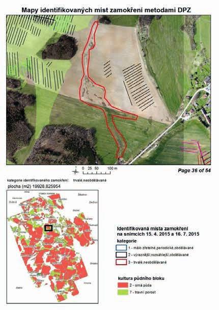 Obr. 92 ukázka mapových výstupů zpracovaných na základě vyvíjené metody identifikace DS pomocí DPZ, zejména