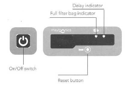 2.3.3 Trafo V přední části trafa napájení je umístěna kontrolka Full filter bag indicator, která indikuje plný