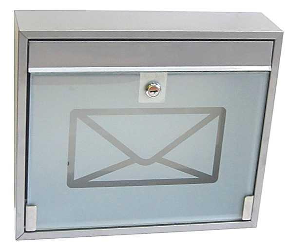 Poštovní schránky Rozměr schránky: 360x310x90 mm 040630 Poštovní schránka KVIDO - ŠEDÁ se sklem Vhoz i výběr vpředu Schránka je vhodná i pro montáž do domovních sestav.