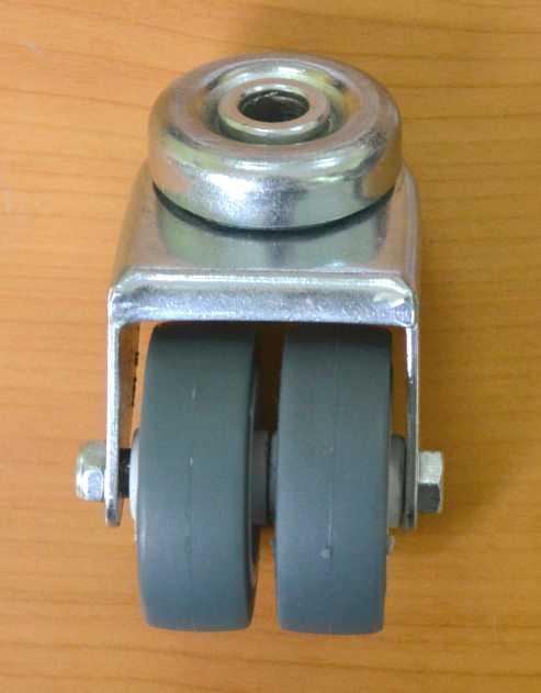 Pojezdová kola šedá guma 002996 Kolečko dvouřadé 50x16 otočné/otvor pro šroub M10, šedá guma