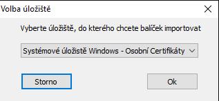 Označte uložený certifikát v počítači (viz