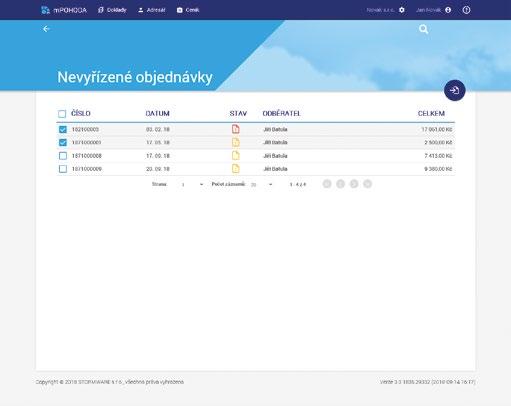Moje POHODA Novinky mobilních aplikací mpohoda pro web, Android a ios Doposud jste měli při práci v aplikaci mpohoda k dispozici vydané faktury z programu POHODA, odteď budete mít v terénu po ruce i