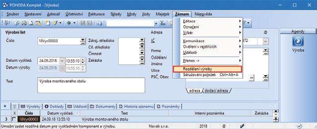Do agendy Pohyby jsme pro Vás přidali sloupce Měrná jednotka, Typ zásoby, Cenová skupina, Obec, Země, Expirace a dále sloupce pro vybrané údaje z dodací adresy, konkrétně Firma (dod.), Jméno (dod.