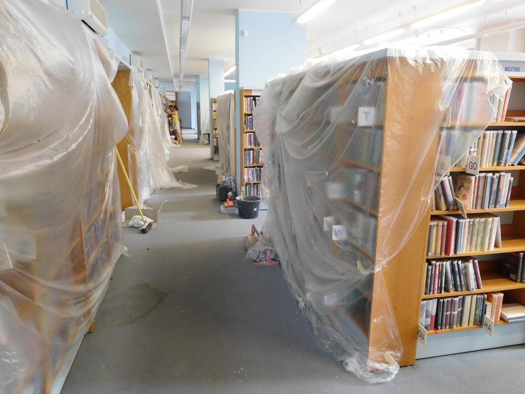 dospělé a v kanceláři knihovnic a celou knihovnu včetně skladu jsme nechali vymalovat.
