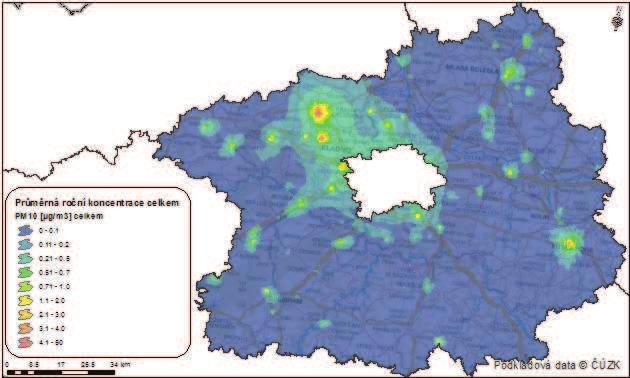 Obrázek 65: Příspěvky vyjmenovaných stacionárních zdrojů k průměrné roční