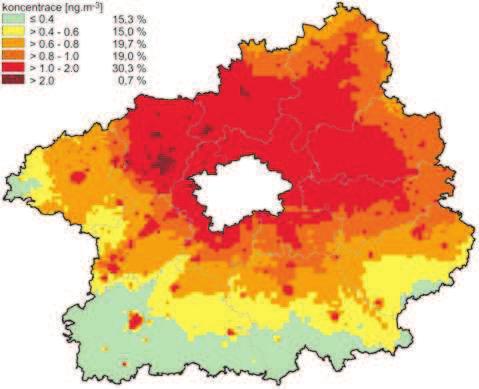 horší oproti dlouhodobým charakteristikám. Spolu se suspendovanými částicemi se koncentrace benzo(a)pyrenu stávají největším problémem z hlediska kvality ovzduší v zóně CZ02 Střední Čechy.