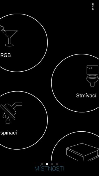 5. Ovládání Na základě předchozích kroků nastavení se Vám zobrazí úvodní obrazovky pro ovládání při spuštění aplikace: První obrazovka Druhá obrazovka Třetí obrazovka Vstup do Menu aplikace Vstup do