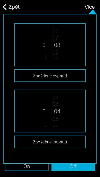 Ostatní spínací prvky U spínačů můžete nastavit dvě funkce - Zpožděné zapnutí nebo Zpoždění vypnutí.