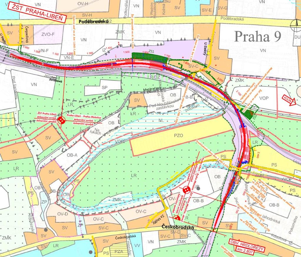 Chystáme Modernizace úseku Praha-Libeň Praha-Malešice - přesmyk trati Libeň Malešice nad tratí Běchovice Libeň - pro možnost zavedení tangenciální osobní