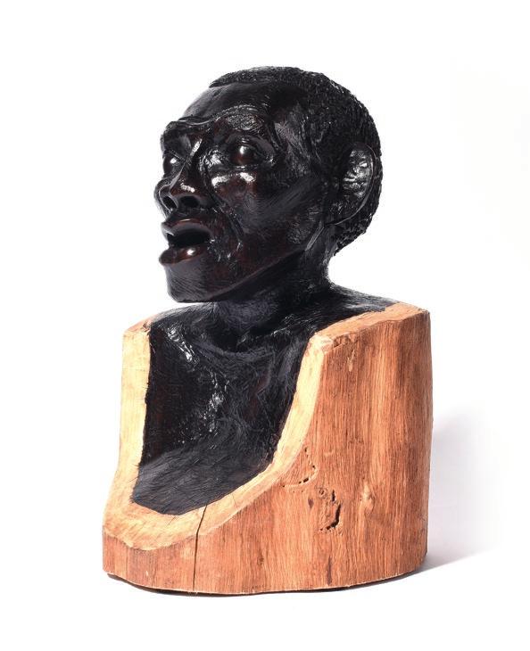 104 105 HLAVA MASAJE poč. 80. let 20. století, Tanzánie, kmen Makonde, leštěná řezba do ebenového dřeva, v. 47 cm Provenience: Získáno v 80.