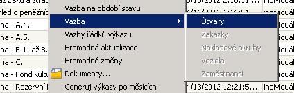 Nastavení se provede stejně jako u standardního Výkazu zisků a ztrát. 1.