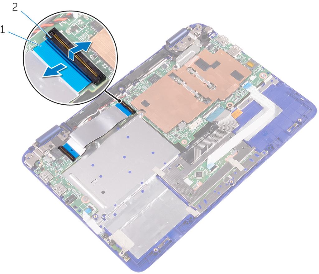 2 Otočte kabel desky I/O, abyste se dostali ke knoflíkové baterii.