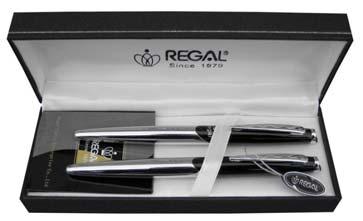 luxusní psací souprava v dárkové kazetě obsahuje: kuličkové pero + roller, ke každé soupravě dárková taška REGAL zdarma