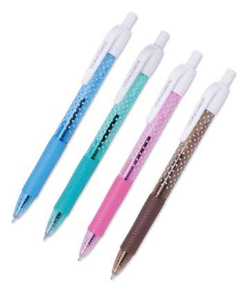 lehce pogumovaným plastem, hrot 0,7 mm, dodáváme v mixu 4 barevných kombinací, náplň A3 modrá 228935 barevný mix 9,60 Kuličkové pero