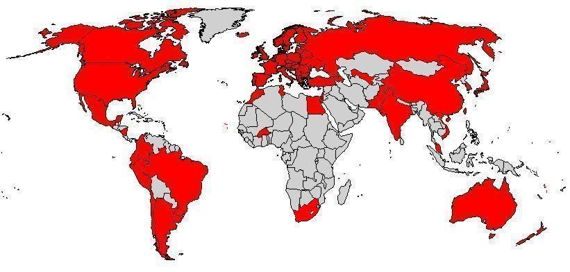 Celosvětová síť Jean Monnet 1989-2014 78 zemí po celém světě