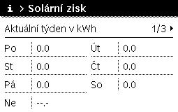 1O Otáčejte knoflíkem pro výběr pro označení položky menu Solární čidla aknoflík pro výběr stiskněte. Zobrazuje se aktuální teplota na čidle teploty s nejmenším číslem.