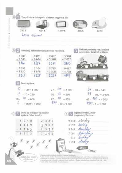 Matematizácia reálnej situácie, písomné počítanie Pracovný zošit, 2. časť 48.