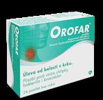 OROFAR 1 mg/1 mg 24 pastilek Lék proti bolesti v krku.