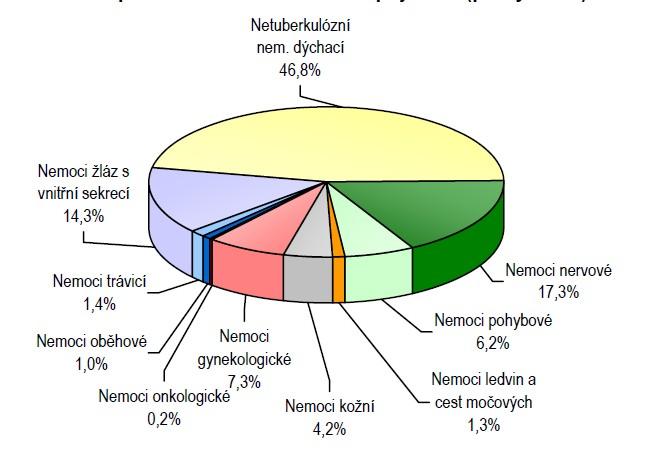 Příloha 17 - Graf znázorňující lázeňskou péči v roce 2010 pro děti podle indikačních skupin na náklad zdravotního pojištění (počty osob) Zdroj: Lázeňská péče 2010.