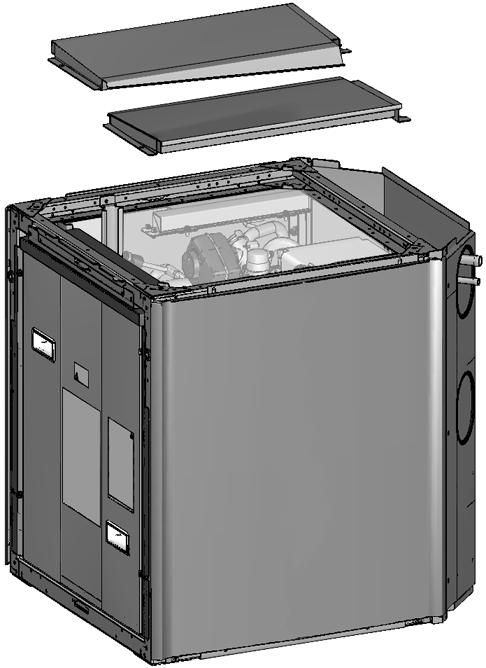 Připevněte k jednotce horní panel pomocí příslušných šroubů. 7.5.