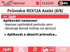 letové režimy. Na pozici 1 je stabilizace v základu vypnuta, přepnutím na pozici 2 (střed) se aktivuje režim Normální" a na pozici 3 režim Zamknutí (Heading Hold)".