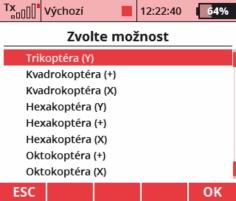 V dalším kroku f) zvolte umístění přijímače v multikoptéře tak, aby v yobrazená p ozice o d p ovídala skutečnosti.