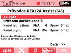 12. Přiřaďte kanál pro přepínání letových režimů stabilizace. Tento kanál by měl být řízen třípolohovým přepínačem, takže by měly být dostupné všechny tři letové režimy.