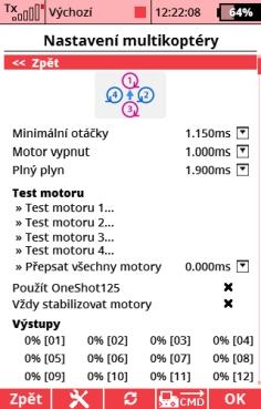 18. První let proveďte za bezvětří na travnaté či jiné měkké ploše s dostatkem místa. Začněte odjištěním motorů a lehkým přidáním plynu.