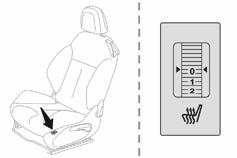 Ergonomie a pohodlí Pomocná nastavení Vyhřívání sedadel Za chodu motoru mohou být přední sedadla samostatně vyhřívána. F Pomocí otočného ovladače zvolte požadovanou intenzitu vyhřívání: 0: Vypnuto.