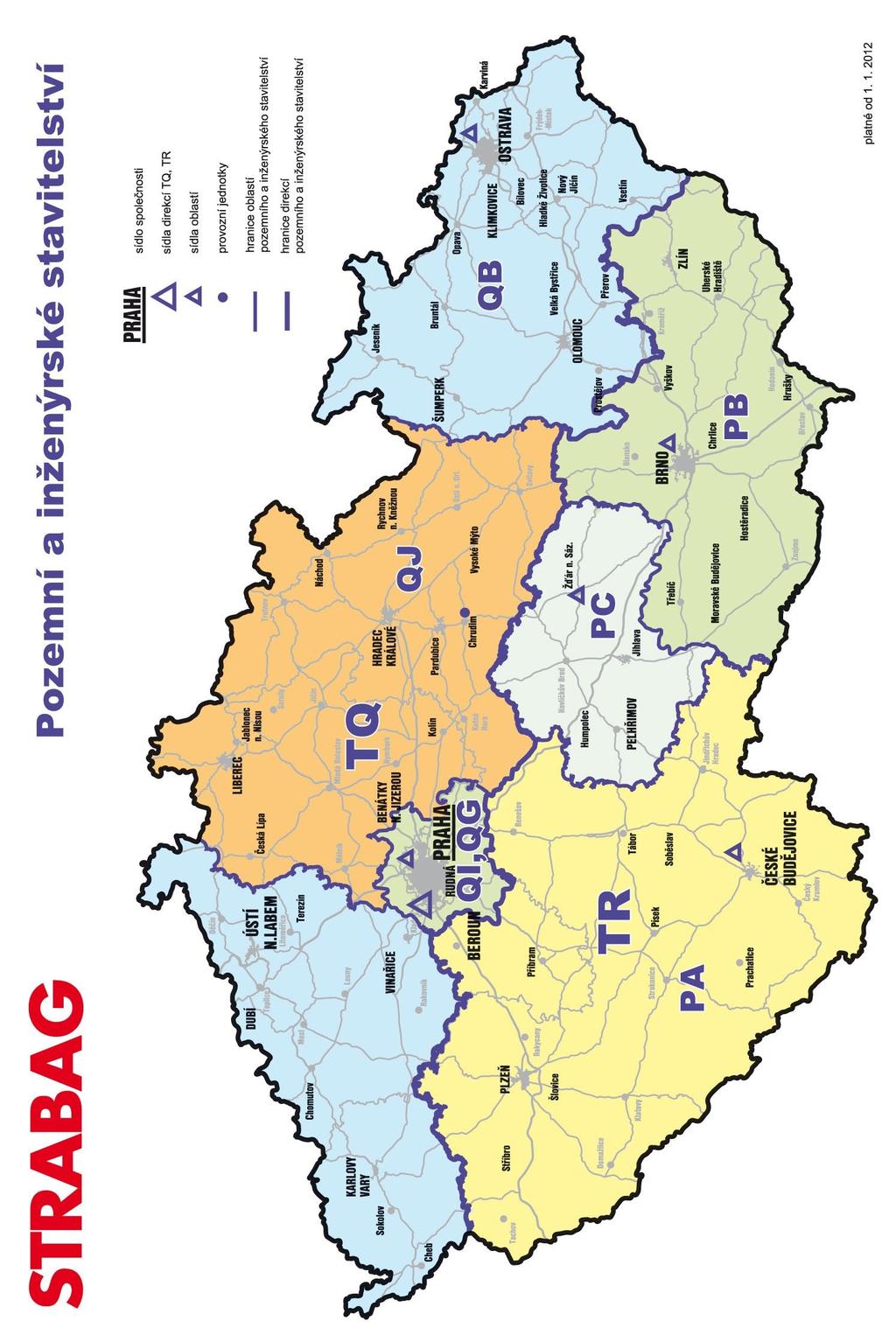 Příloha: Mapa direkcí a oblastí