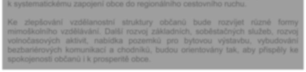 Obec bude realizovat strategické záměry systematického rozvíjení všech složek organismu obce tím, že: přijme a postupně realizuje promyšlený dlouhodobý program pozitivních změn ve všech relevantních